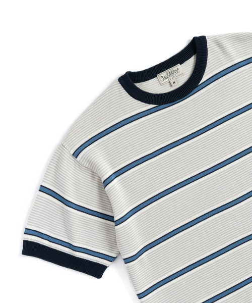 WILD BRICKS（ワイルドブリックス）の「FN KNITTED STRIPE T-SHIRT (blue)（ニット/セーター・メンズ・その他・MEDIUM/LARGE）」の5枚目の写真
