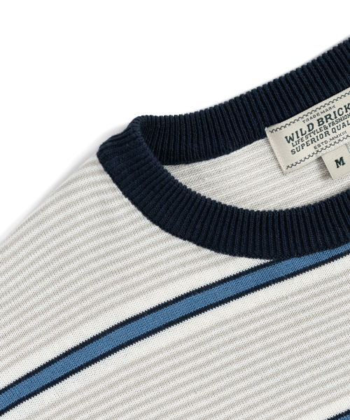 WILD BRICKS（ワイルドブリックス）の「FN KNITTED STRIPE T-SHIRT (blue)（ニット/セーター・メンズ・その他・MEDIUM/LARGE）」の6枚目の写真