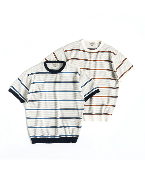 WILD BRICKS（ワイルドブリックス）の「FN KNITTED STRIPE T-SHIRT (blue)（ニット/セーター・メンズ・その他・MEDIUM/LARGE）」の3枚目の写真