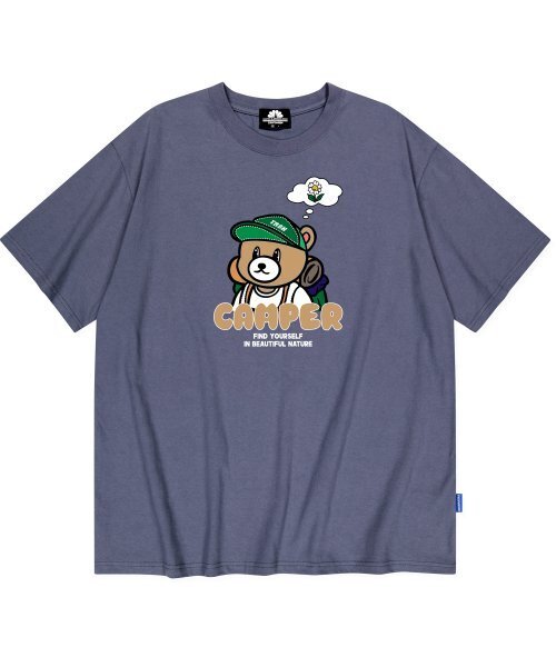 TRIPSHION(トリップション)の「THINKING CAMPER BEAR GRAPHIC Tシャツ - グレー(Tシャツ/カットソー・メンズ・その他・LARGE/MEDIUM/X-LARGE)」の1枚目の写真