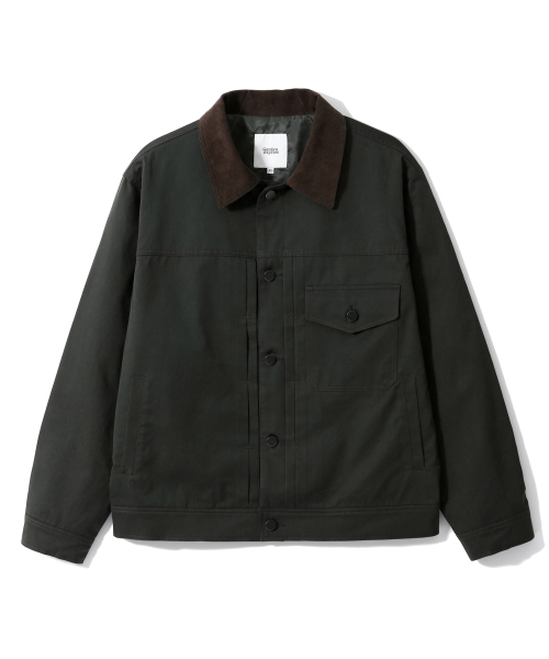 GARDEN EXPRESS(ガーデンエクスプレス)の「Corduroy Collar Trucker Jacket (dark green)(デニムジャケット・メンズ・その他・LARGE)」の2枚目の写真