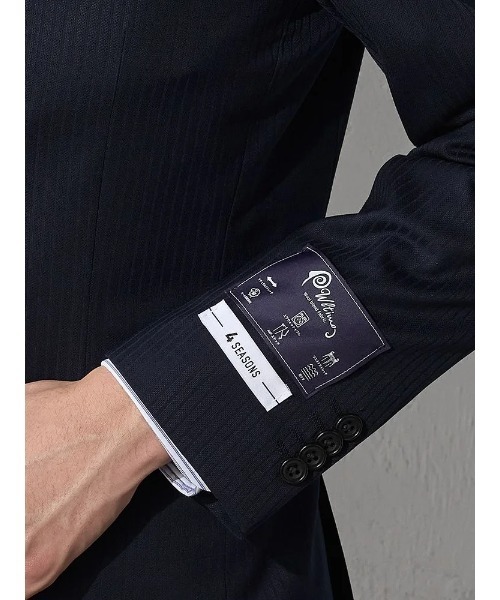 ベスト付き】スリーピーススーツ シャドウストライプ ネイビー（スーツ