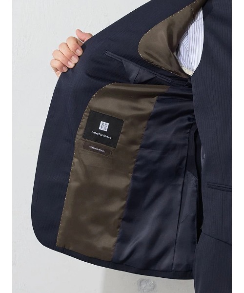 ベスト付き】スリーピーススーツ シャドウストライプ ネイビー（スーツ