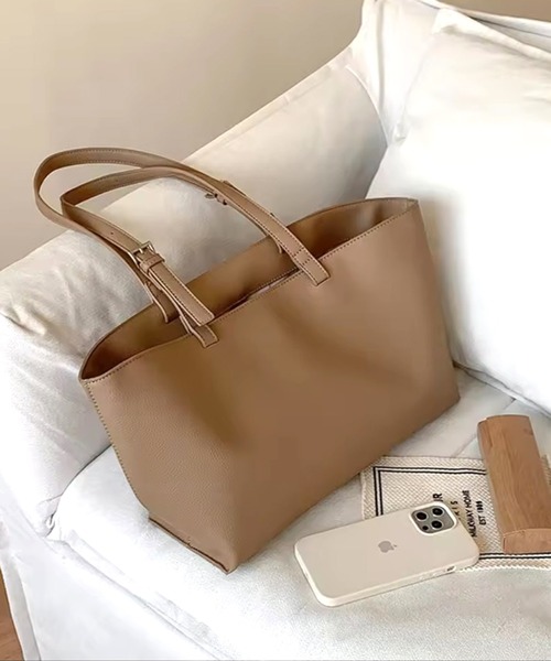 enlit(エンリット)の「【 enlit 】 ワイドシルエット トートバッグ(トートバッグ・レディース・アイボリー/ブラック/ベージュ・FREE)」の1枚目の写真