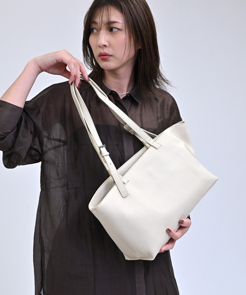 enlit(エンリット)の「【 enlit 】 ワイドシルエット トートバッグ(トートバッグ・レディース・アイボリー/ブラック/ベージュ・FREE)」の15枚目の写真