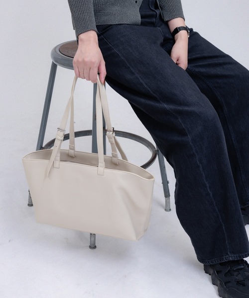 enlit(エンリット)の「【 enlit 】 ワイドシルエット トートバッグ(トートバッグ・レディース・アイボリー/ブラック/ベージュ・FREE)」の16枚目の写真