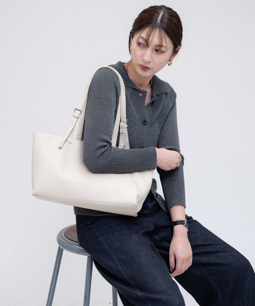 enlit(エンリット)の「【 enlit 】 ワイドシルエット トートバッグ(トートバッグ・レディース・アイボリー/ブラック/ベージュ・FREE)」の17枚目の写真