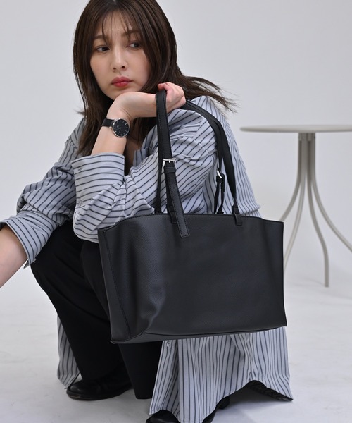 enlit(エンリット)の「【 enlit 】 ワイドシルエット トートバッグ(トートバッグ・レディース・アイボリー/ブラック/ベージュ・FREE)」の13枚目の写真