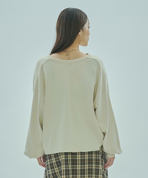 ROSE BUD(ローズバッド)の「V-NECK SWEATSHIRT(スウェット・レディース・グレー/オフホワイト/パープル・ONE SIZE)」の6枚目の写真