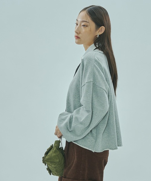 ROSE BUD(ローズバッド)の「V-NECK SWEATSHIRT(スウェット・レディース・グレー/オフホワイト/パープル・ONE SIZE)」の11枚目の写真