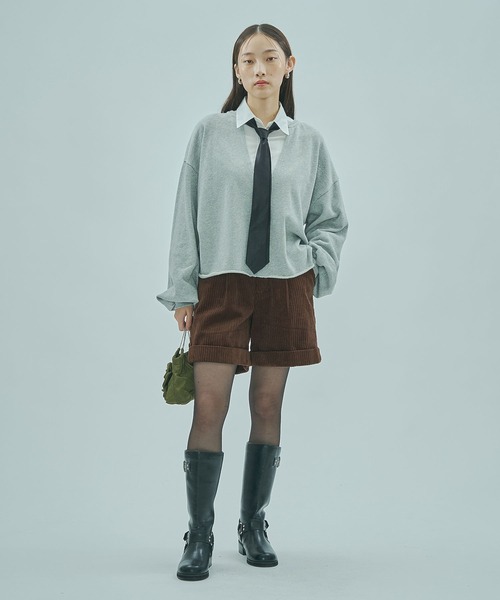 ROSE BUD(ローズバッド)の「V-NECK SWEATSHIRT(スウェット・レディース・グレー/オフホワイト/パープル・ONE SIZE)」の14枚目の写真