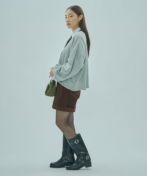 ROSE BUD(ローズバッド)の「V-NECK SWEATSHIRT(スウェット・レディース・グレー/オフホワイト/パープル・ONE SIZE)」の15枚目の写真