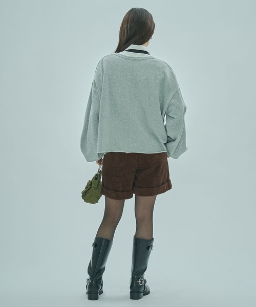 ROSE BUD(ローズバッド)の「V-NECK SWEATSHIRT(スウェット・レディース・グレー/オフホワイト/パープル・ONE SIZE)」の16枚目の写真