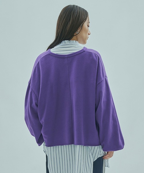 ROSE BUD(ローズバッド)の「V-NECK SWEATSHIRT(スウェット・レディース・グレー/オフホワイト/パープル・ONE SIZE)」の20枚目の写真