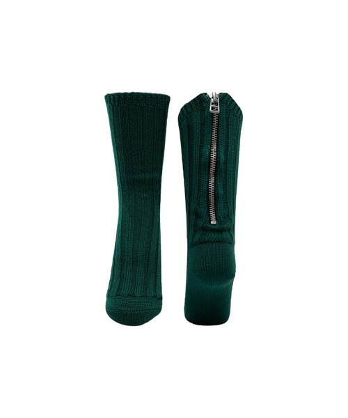 FAKUI(ファクイ)の「WIDE RIB ZIPPER SOCKS / ワイドリブジッパーソックス(ソックス/靴下・レディース・ピンク/グリーン・22.0~24.0cm)」の2枚目の写真