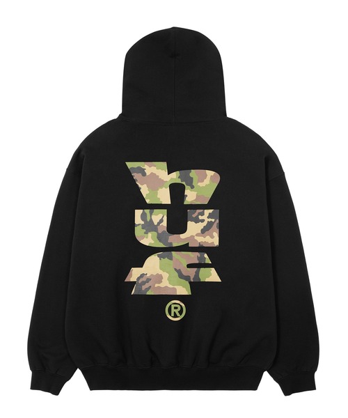 HUF（ハフ）の「MEGABLAST CAMO FULL ZIP HOODIE（パーカー・メンズ・ブラック/アッシュ・S/M/L/XL/XXL）」の4枚目の写真