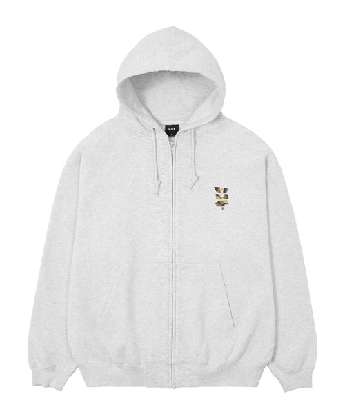 HUF（ハフ）の「MEGABLAST CAMO FULL ZIP HOODIE（パーカー・メンズ・ブラック/アッシュ・S/M/L/XL/XXL）」の6枚目の写真