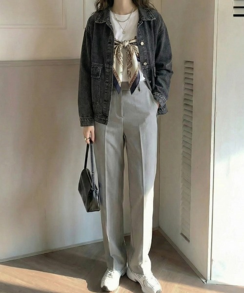 cammie（キャミー）の「ルーズデニムジャケット（デニムジャケット・レディース・ブルー/ダークアッシュ・M/L）」の6枚目の写真
