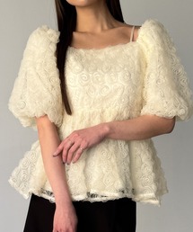 Louere（ルエレ）の「2wayフラワーチュールペプラムトップス[高身長サイズMT有り]（シャツ/ブラウス）」