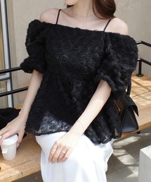 Louere（ルエレ）の「2wayフラワーチュールペプラムトップス[高身長サイズMT有り]（シャツ/ブラウス）」