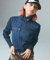 X-girl | FADED RIBBED SLEEVE JACKET(ブルゾン)