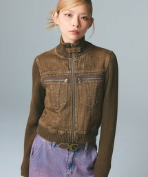X-girl | FADED RIBBED SLEEVE JACKET(ブルゾン)