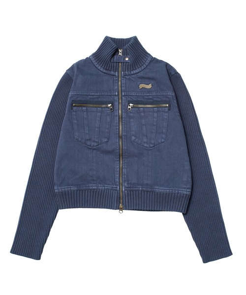 FADED RIBBED SLEEVE JACKET（ブルゾン）｜X-girl（エックスガール）の