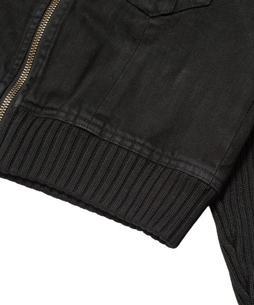 X-girl（エックスガール）の「FADED RIBBED SLEEVE JACKET（ブルゾン