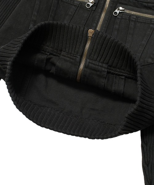 X-girl（エックスガール）の「FADED RIBBED SLEEVE JACKET（ブルゾン