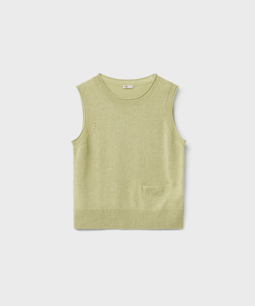 ANOTHER OFFICE WOMEN(アナザー オフィス ウーマン)の「w. Pauline Rolled Knit Vest (Moss Green)(ベスト・レディース・その他・FREE)」の1枚目の写真