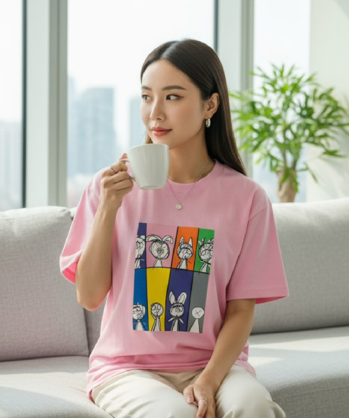 XHUA'T(スアト)の「ペルソナポップTシャツ(Tシャツ/カットソー・メンズ・ホワイト/ブラック/ピンク・X-LARGE/MEDIUM/LARGE)」の4枚目の写真