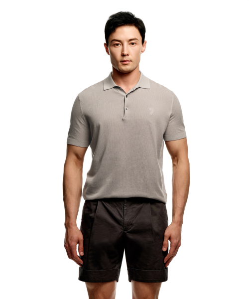 SOLEW(ソル)の「ポロピケ半袖ニット_グレー(ポロシャツ・メンズ・その他・SMALL/MEDIUM/LARGE/X-LARGE)」の2枚目の写真