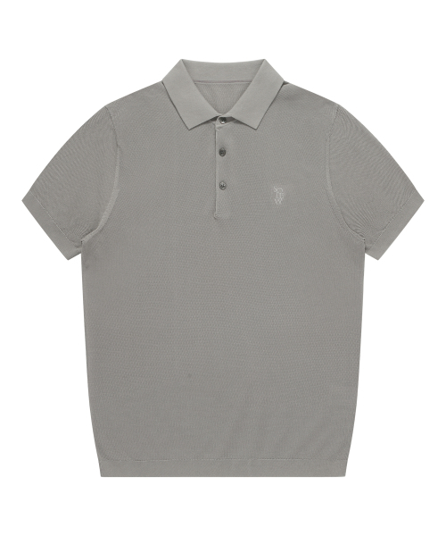 SOLEW(ソル)の「ポロピケ半袖ニット_グレー(ポロシャツ・メンズ・その他・SMALL/MEDIUM/LARGE/X-LARGE)」の4枚目の写真