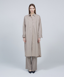 [ESSENTIAL] Logo embroidered long shirt dress