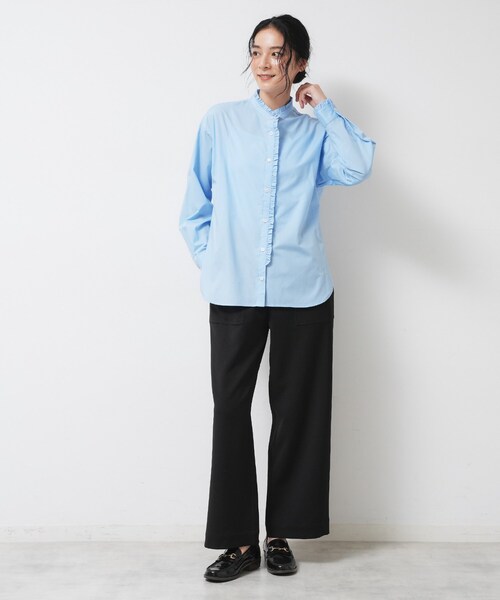 Dessin（デッサン）の「【ウエストゴム/洗える】ツイルセミワイドパンツ（その他パンツ・レディース・キャメル/ブラック・03/02/01/00）」の13枚目の写真