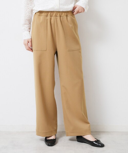 Dessin（デッサン）の「【ウエストゴム/洗える】ツイルセミワイドパンツ（その他パンツ・レディース・キャメル/ブラック・03/02/01/00）」の15枚目の写真