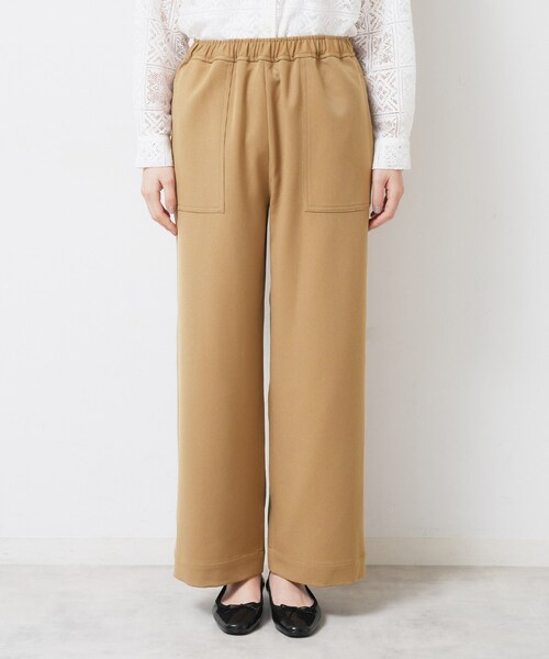 Dessin（デッサン）の「【ウエストゴム/洗える】ツイルセミワイドパンツ（その他パンツ・レディース・キャメル/ブラック・03/02/01/00）」の4枚目の写真