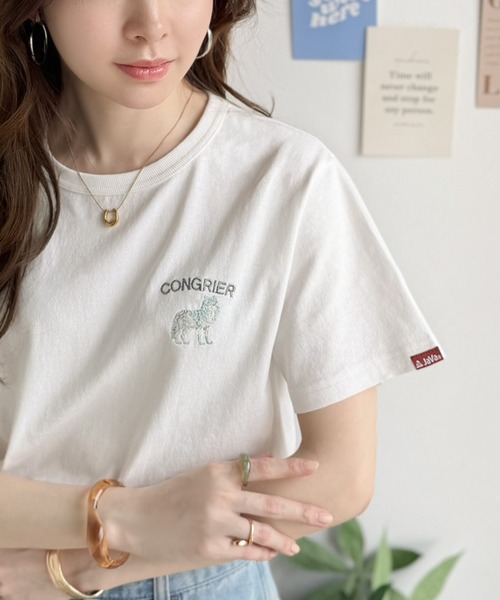 Java(ジャバ)の「《JaVa ジャバコラボ》大人の遊び心をプラス。綿100%オオカミ刺繍Tシャツ(半袖)(Tシャツ/カットソー・レディース・オフホワイト/ブラウン/ブラック/オートミール/その他1・X-LARGE/SMALL/MEDIUM/LARGE)」の7枚目の写真