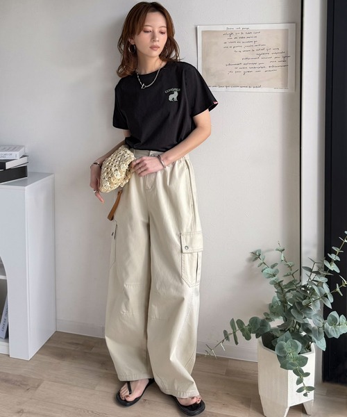 Java(ジャバ)の「《JaVa ジャバコラボ》大人の遊び心をプラス。綿100%オオカミ刺繍Tシャツ(半袖)(Tシャツ/カットソー・レディース・オフホワイト/ブラウン/ブラック/オートミール/その他1・X-LARGE/SMALL/MEDIUM/LARGE)」の19枚目の写真