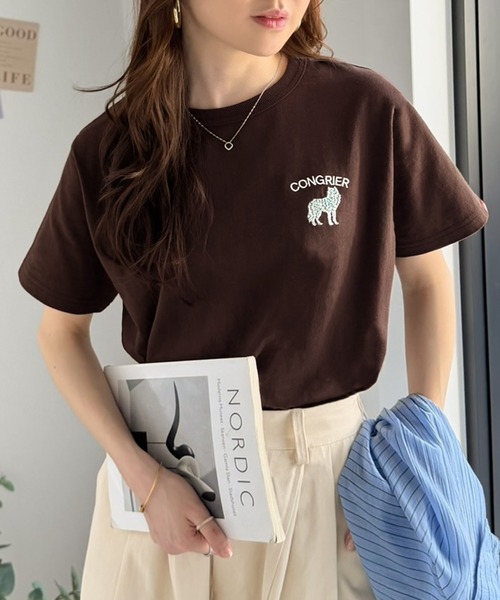 Java(ジャバ)の「《JaVa ジャバコラボ》大人の遊び心をプラス。綿100%オオカミ刺繍Tシャツ(半袖)(Tシャツ/カットソー・レディース・オフホワイト/ブラウン/ブラック/オートミール/その他1・X-LARGE/SMALL/MEDIUM/LARGE)」の21枚目の写真