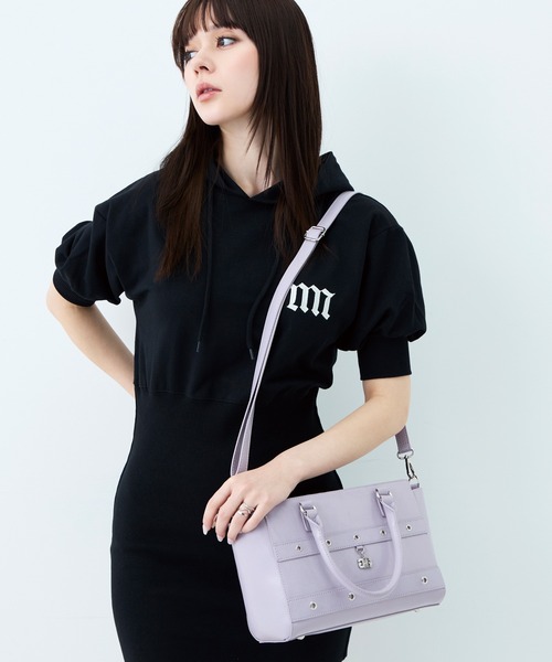 GYDA(ジェイダ)の「GYDA(ジェイダ)2WAYハンドバッグ ショルダーバッグ GY-B435 ダブルベルト(ハンドバッグ・レディース・アイボリー/パープル/ブラック・FREE)」の6枚目の写真
