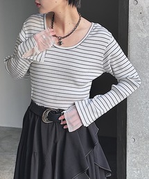 PAGEBOY | ヴィンテージテレコレイヤードスリーブ【前後２WAY仕様】(Tシャツ/カットソー)