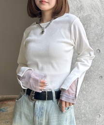 PAGEBOY | ヴィンテージテレコレイヤードスリーブ【前後２WAY仕様】(Tシャツ/カットソー)