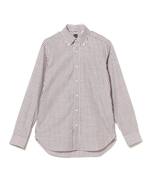 BEAMS F(ビームスエフ)の「コットン ロンドンストライプ ボタンダウン シャツ(シャツ/ブラウス・メンズ・レッド系その他5・37/38/39/40/41)」の3枚目の写真