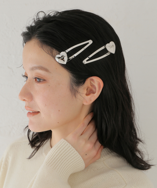 IENA(イエナ)の「HEYEP/ヘイップ Heart Clips-2PCS ヘアクリップ HP10125(バレッタ/ヘアクリップ・レディース・シルバー・FREE)」の8枚目の写真