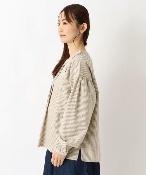 one'sterrace(ワンズテラス)の「コットンフランネル 前タックブラウス(シャツ/ブラウス・レディース・アイボリー系8/ベージュ系8/ブラック系8・02)」の6枚目の写真