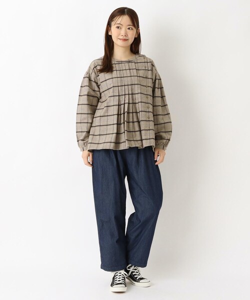 one'sterrace(ワンズテラス)の「コットンフランネル 前タックブラウス(シャツ/ブラウス・レディース・アイボリー系8/ベージュ系8/ブラック系8・02)」の15枚目の写真