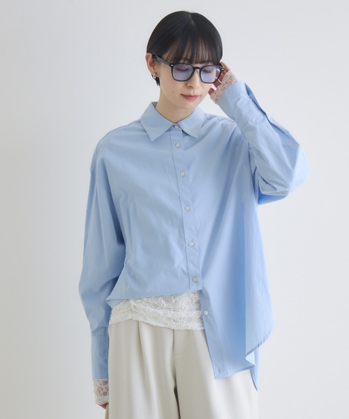 Paradise Picnic（パラダイスピクニック）の「cloche タックイン風カラーシャツ（シャツ/ブラウス・レディース・ブルー/ホワイト/イエロー・FREE）」の13枚目の写真