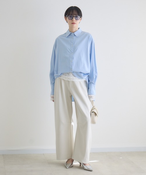 Paradise Picnic（パラダイスピクニック）の「cloche タックイン風カラーシャツ（シャツ/ブラウス・レディース・ブルー/ホワイト/イエロー・FREE）」の17枚目の写真