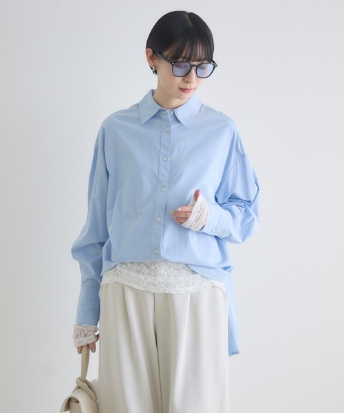 Paradise Picnic（パラダイスピクニック）の「cloche タックイン風カラーシャツ（シャツ/ブラウス・レディース・ブルー/ホワイト/イエロー・FREE）」の11枚目の写真